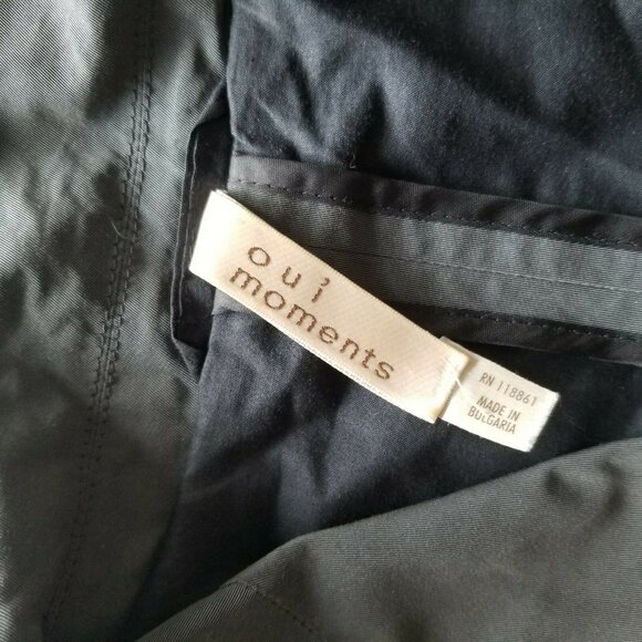 Oui Moments Womens 10 Olive Green Flap Pockets Button Front Jacket Lightweight - Picture 5 of 7